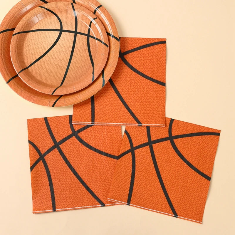 Basketball Birthday Decoration Disposable Tableware Basketball Party Paper Plates Napkins Basketball Birthday Baby Shower Decor