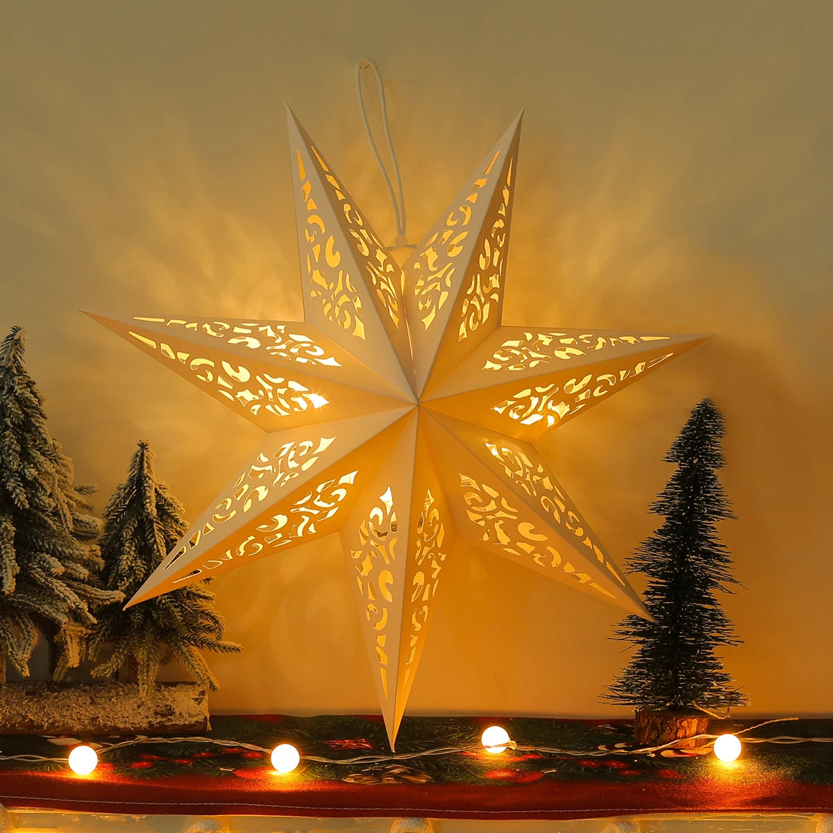 Hollow Star Hanging Pendants Ramadan Decorations 2025 for Home Ramadan Islamic Muslim Party Gifts Eid Mubarak Home Decorations
