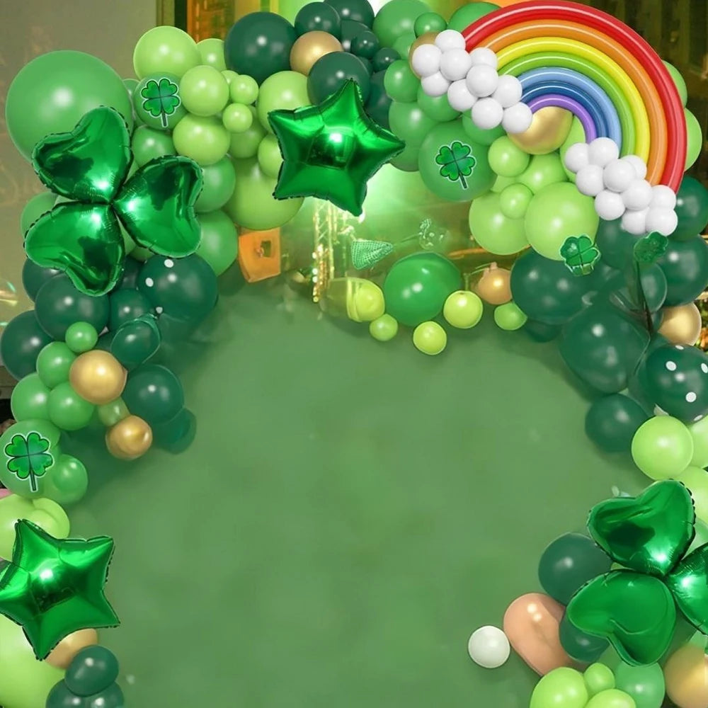 St. Patrick’s Day Balloons Garland Arch Kit, Saint Patricks Day Party Decorations For Green Shamrock Irish Lucky Supplies Decor