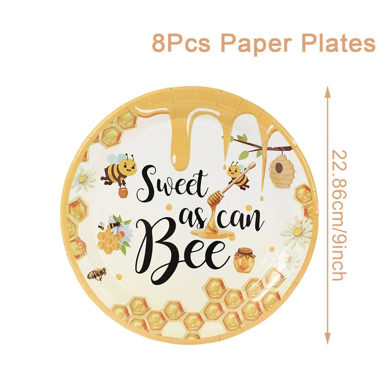 Bumble Bee Party Decorations Party Disposable Plates Napkins Cups Bee Gender Reveal Supplies Bee Birthday Baby Shower Decoration