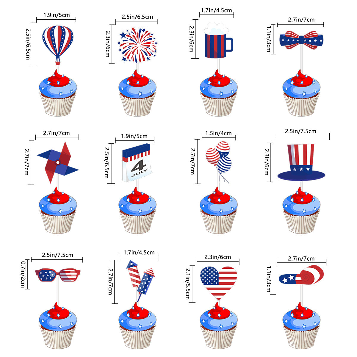 Independence Day Party Photo Props Spiral Pendant I Love USA Banner Balloon July 4th Day Christmas New Year Party Decoration