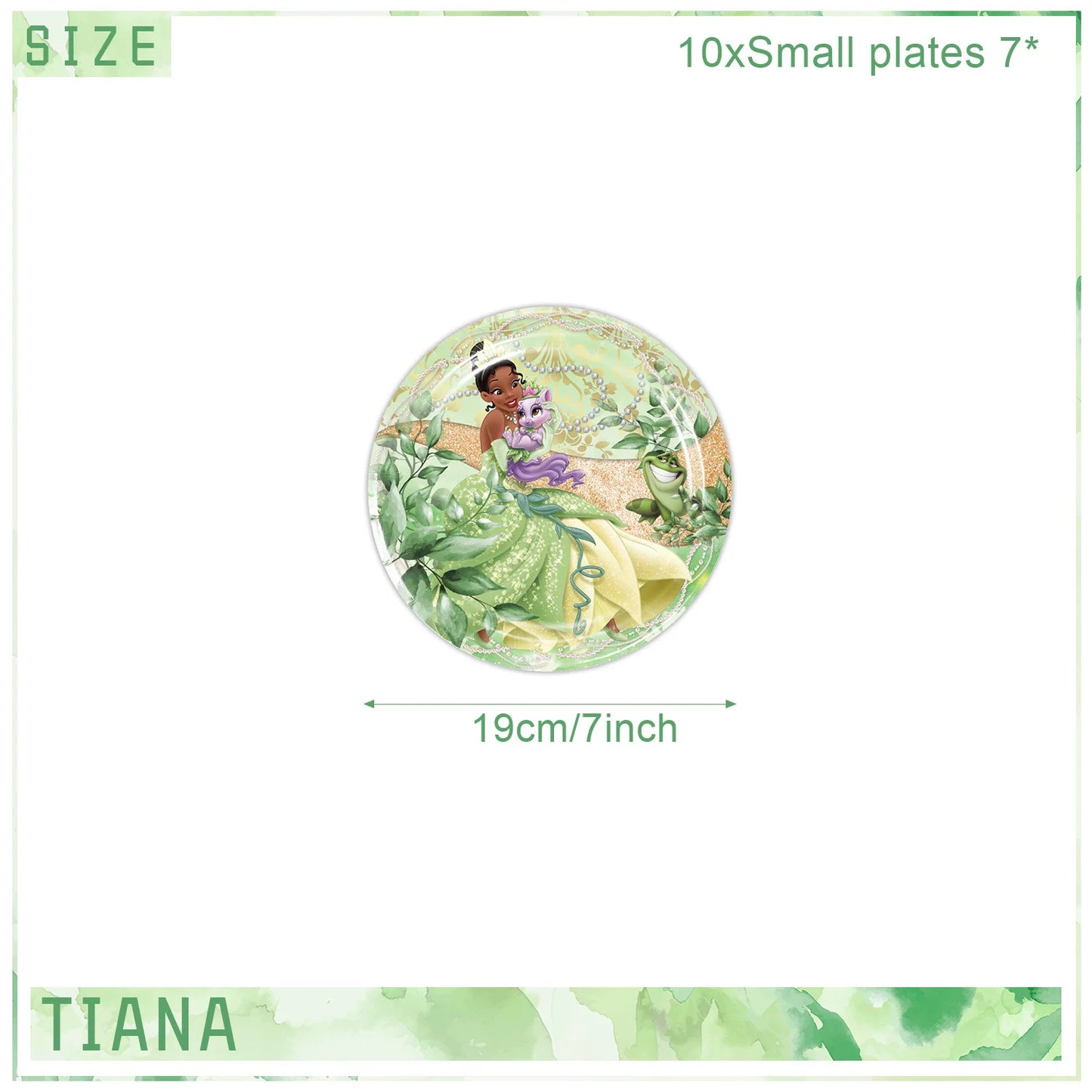 Tiana Birthday Party Supplies, Princess Tiana Tableware for Boys Girls Birthday Party Baby Shower Decorations
