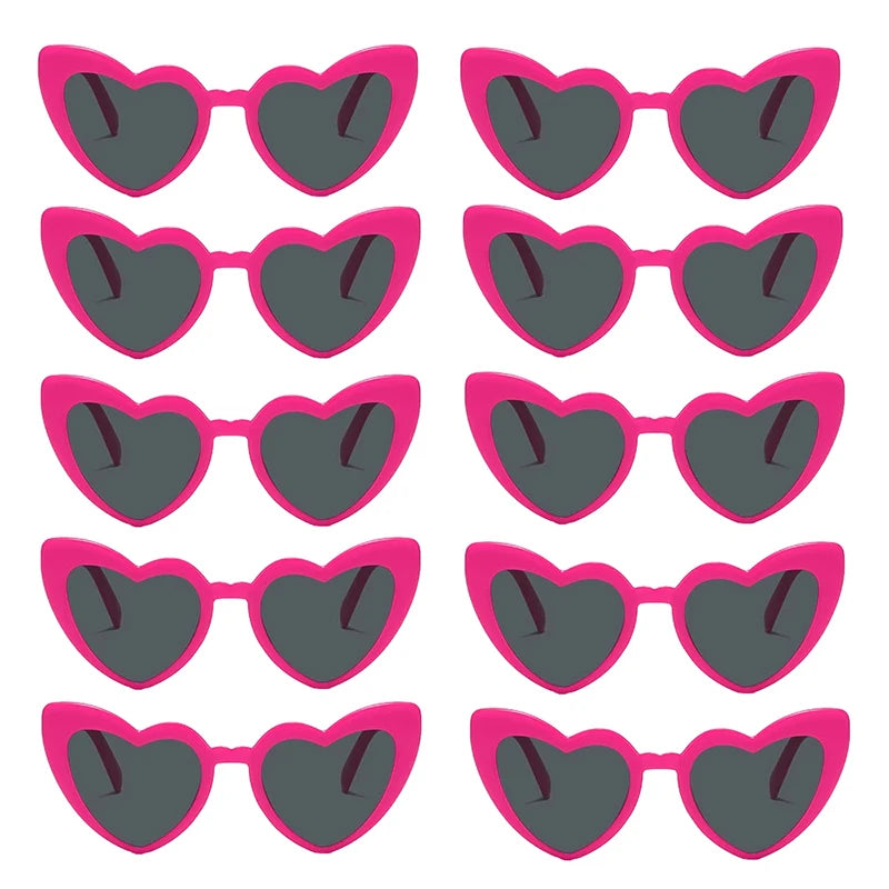 10pcs Bachelorette Party Sunglasses Black White Pink Square Heart Shape Glasses Bride and Groom Photo Glasses Bridal Shower Deco