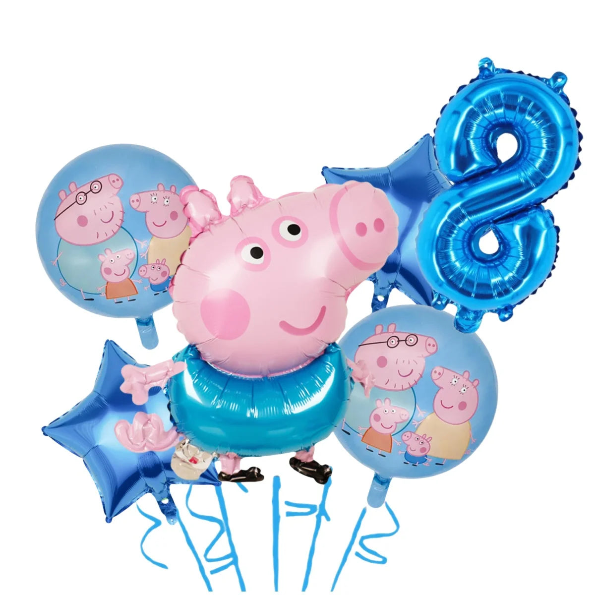 Cartoon Pig Family Birthday Party Balloon Decoration Set for Girls, Disposable Party Tableware Banner, Baby Shower Birthday Hat