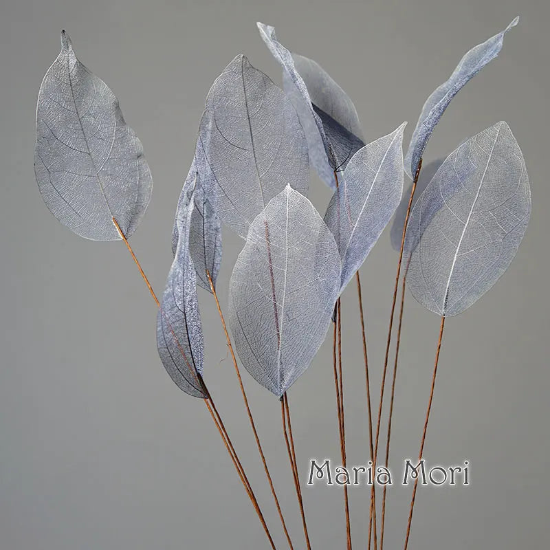 Home Decoration Lucency Leaves Natural Leaf Vein Immortal Artificial Flowers Wedding Table Decoration Wire Stem