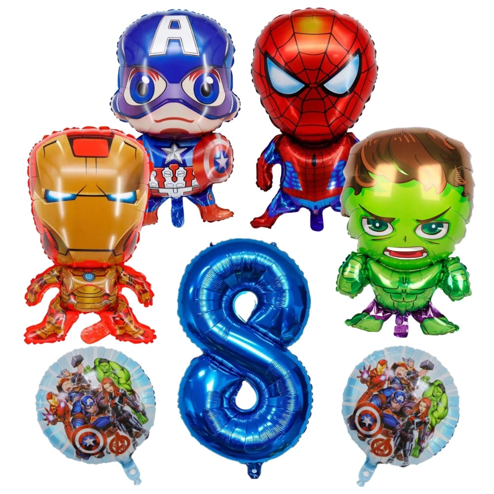 Avengers Superhero Birthday Party Decoration Balloon Cake Plate Paper Cup Box Gift Bag Background Banner 10 People Tableware Set