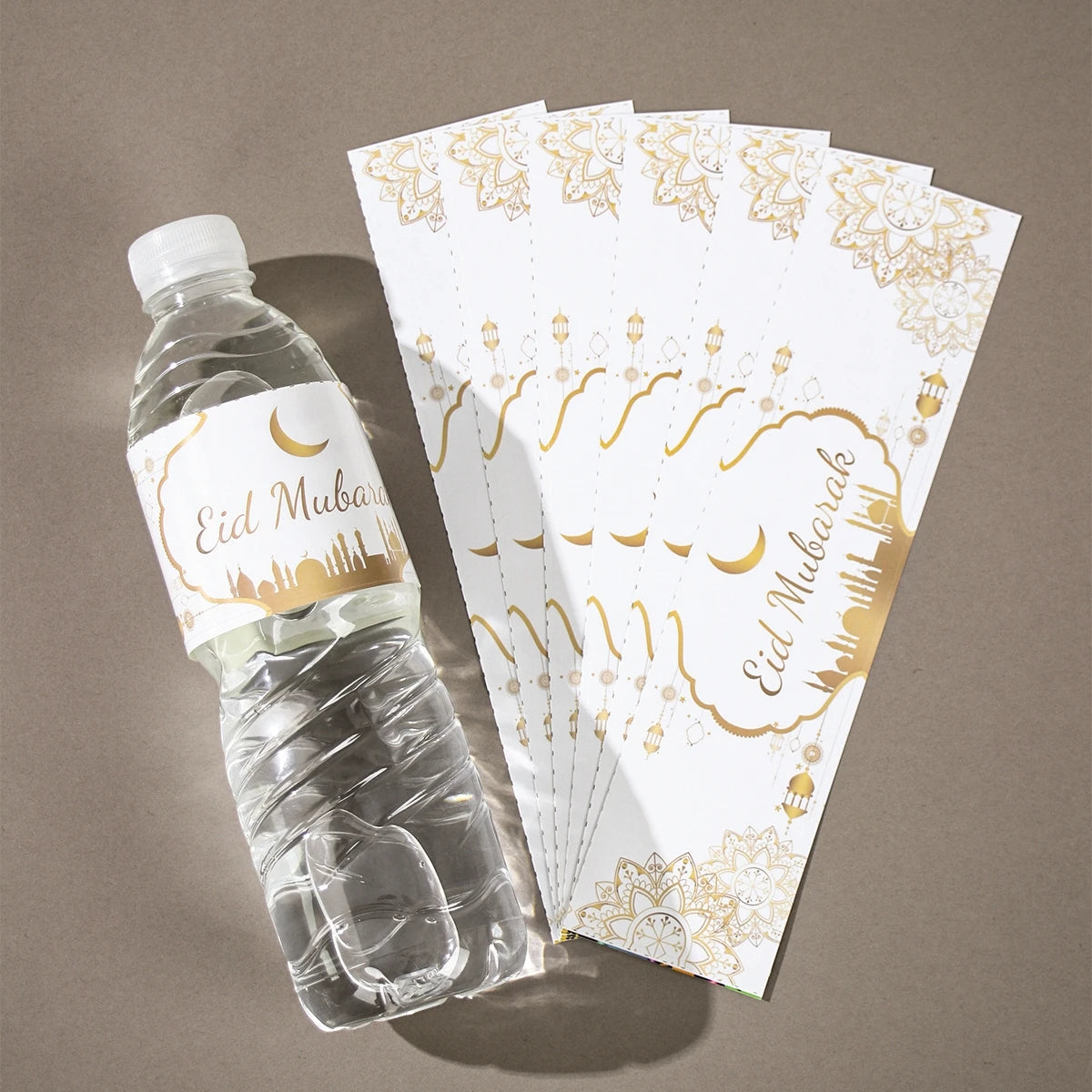 10/24pcs Eid Mubarak Bottle Labels Sticker Ramadan Kareem Decoration For Home 2025 Muslim Islamic Party Supplies Eid Al-fitr
