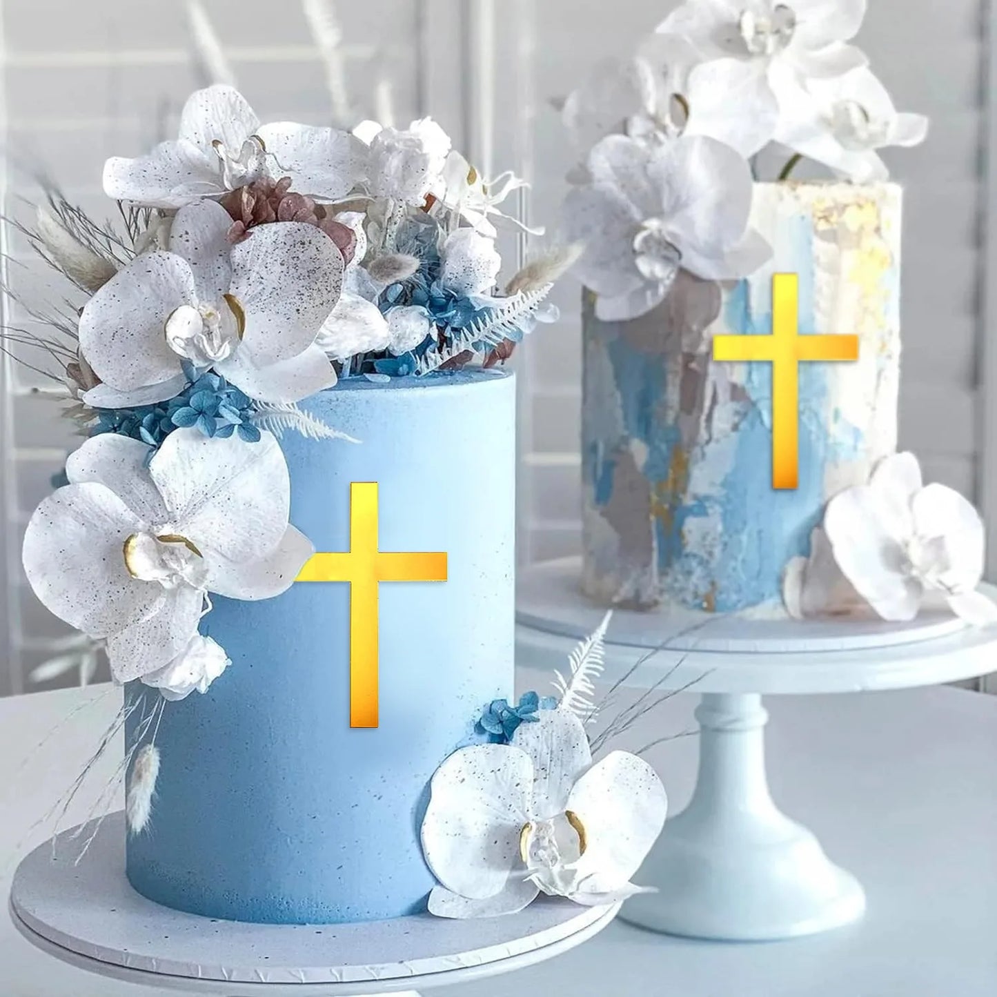 White Feathers Cake Decoration Baptism Cake and Angel Cake Decoration Cross Decoration Baptism Party Favors Baptism Party