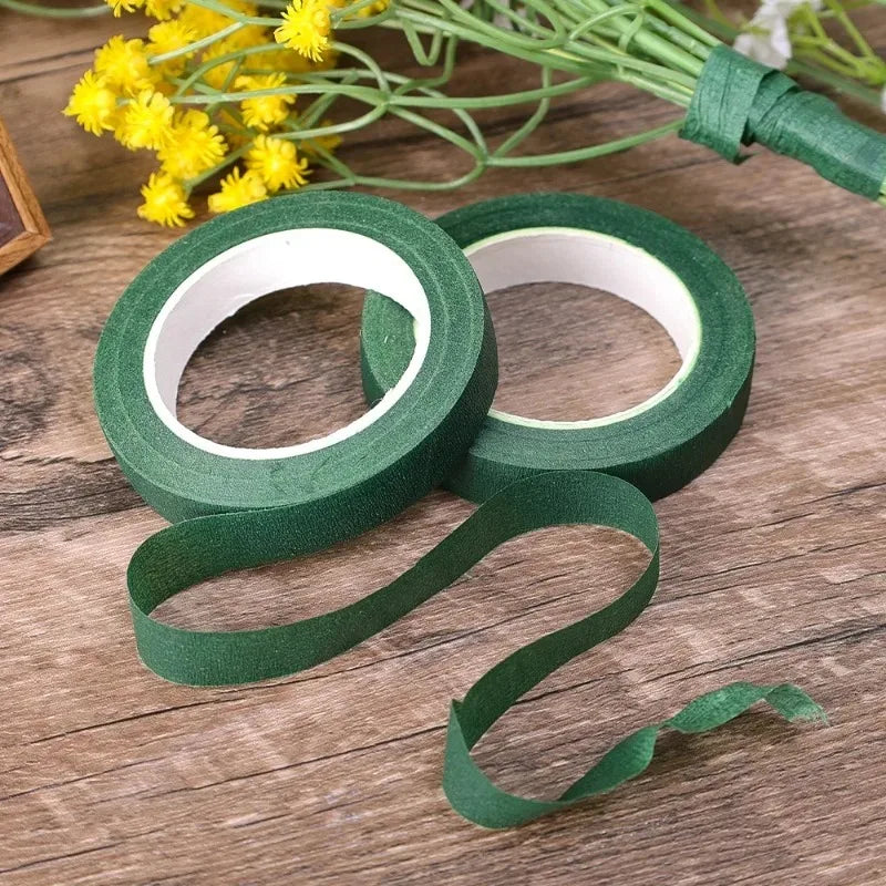 10/1Rolls Green Bouquet Floral Tapes Self-adhesive Stamen Wrapping Paper Tape DIY Flowers Decor for Florist Wedding Party Props