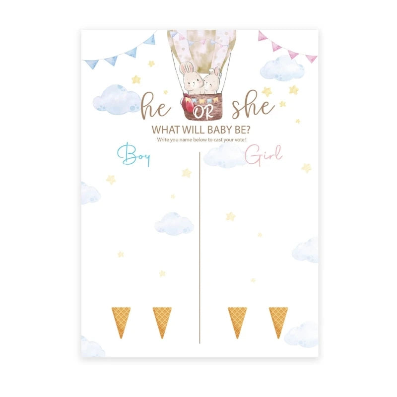 M5TF Gender Reveal Party Baby Gender Reveal Poster with 36pcs Boy and Girl Stickers