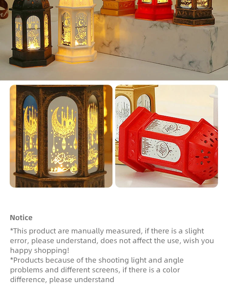 Eid Mubarak LED Wind Lamp Ornament Islam Muslim Party Decor Supplies Ramadan Wind Lantern Eid Decoration for Home Party Gift