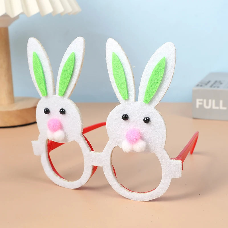 Kids Easter Party Bunny Egg Glasses Frame Photo Booth Props 2025 Happy Easter Party Decoration Kids Birthday Favors Supplies