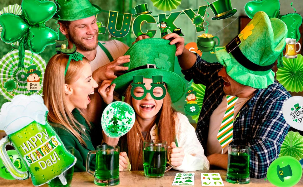 St Patricks Day Decorations, St Patrick's Day Party Decorations Set-St. Patrick's Day Balloon,Shamrock Banner Balloons