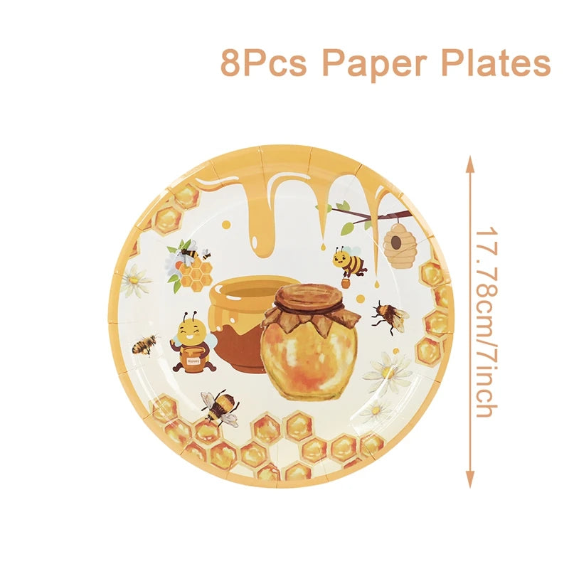 Bumble Bee Party Decorations Party Disposable Plates Napkins Cups Bee Gender Reveal Supplies Bee Birthday Baby Shower Decoration