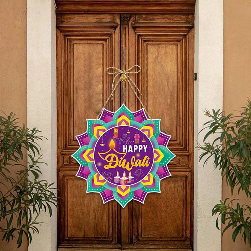 30PCS Diwali Festival Ornament Door Hanger Farmhouse Style Diwali Festival Front Door Sign Diwali Festival Decor Easy Install