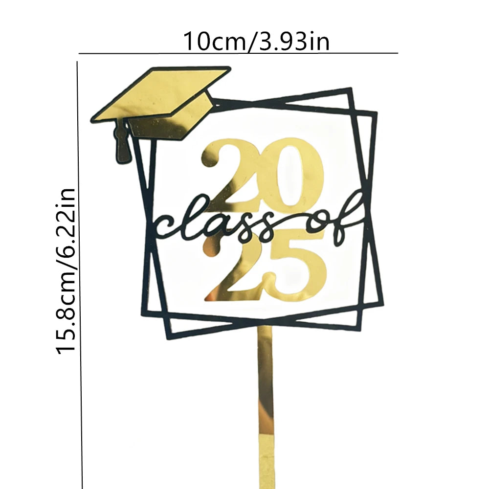 INS Class of 2025 Graduation Cake Topper Decor for Graduation Party DIY Cake Dessert Decorations Supplies