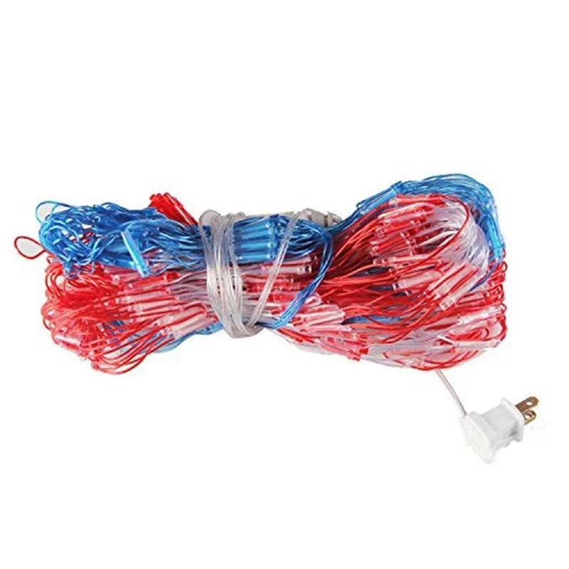 American Flag Light With LED Light String, July 4Th Decorations, Independence Day National Holidays Flag Net Light