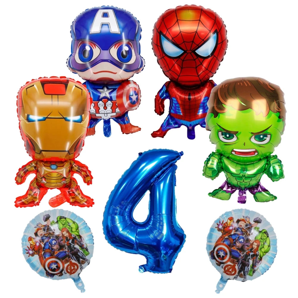Avengers Superhero Birthday Party Decoration Balloon Cake Plate Paper Cup Box Gift Bag Background Banner 10 People Tableware Set