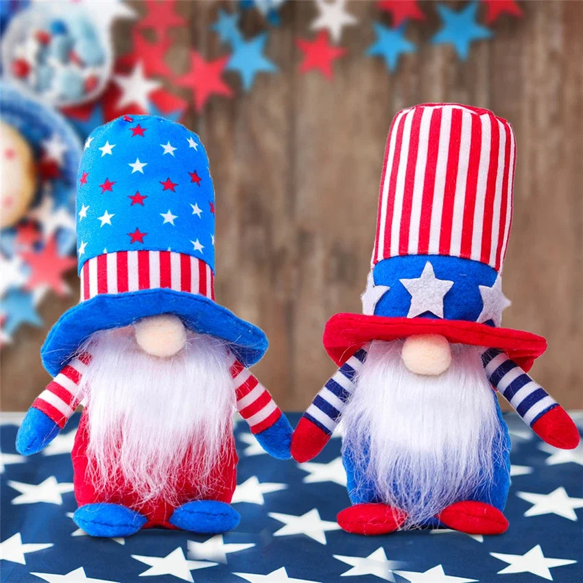 16 Styles American Independence Day Decoration Gnome Doll Patriotic Veterans Day Plush Gnome Doll 4th of July Decor Easter Gnome