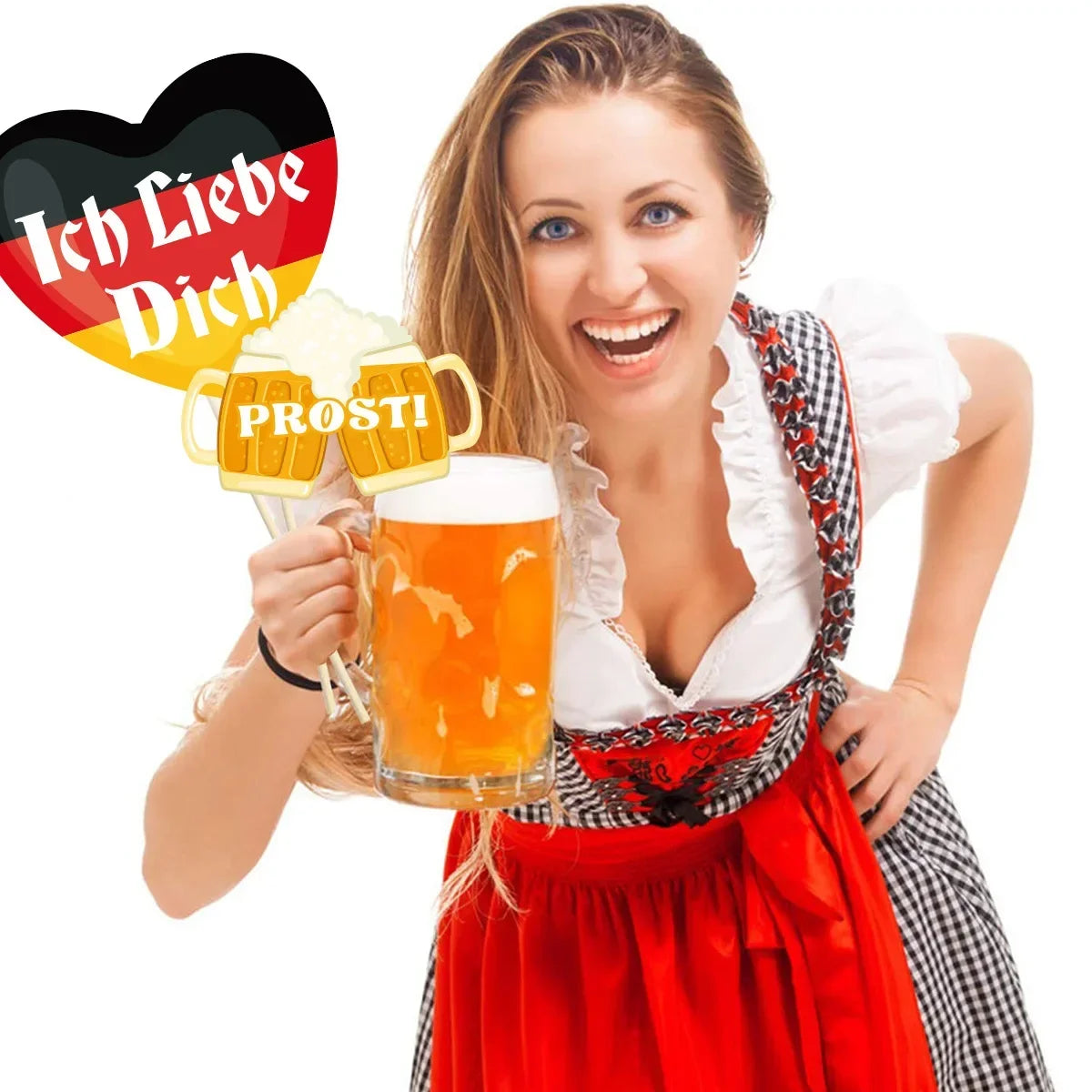 21Pcs Oktoberfest Theme Party Photo Booth Props for Boy Girl Bar Beer Festival Party Backdrop Birthday Party Favors Decorations