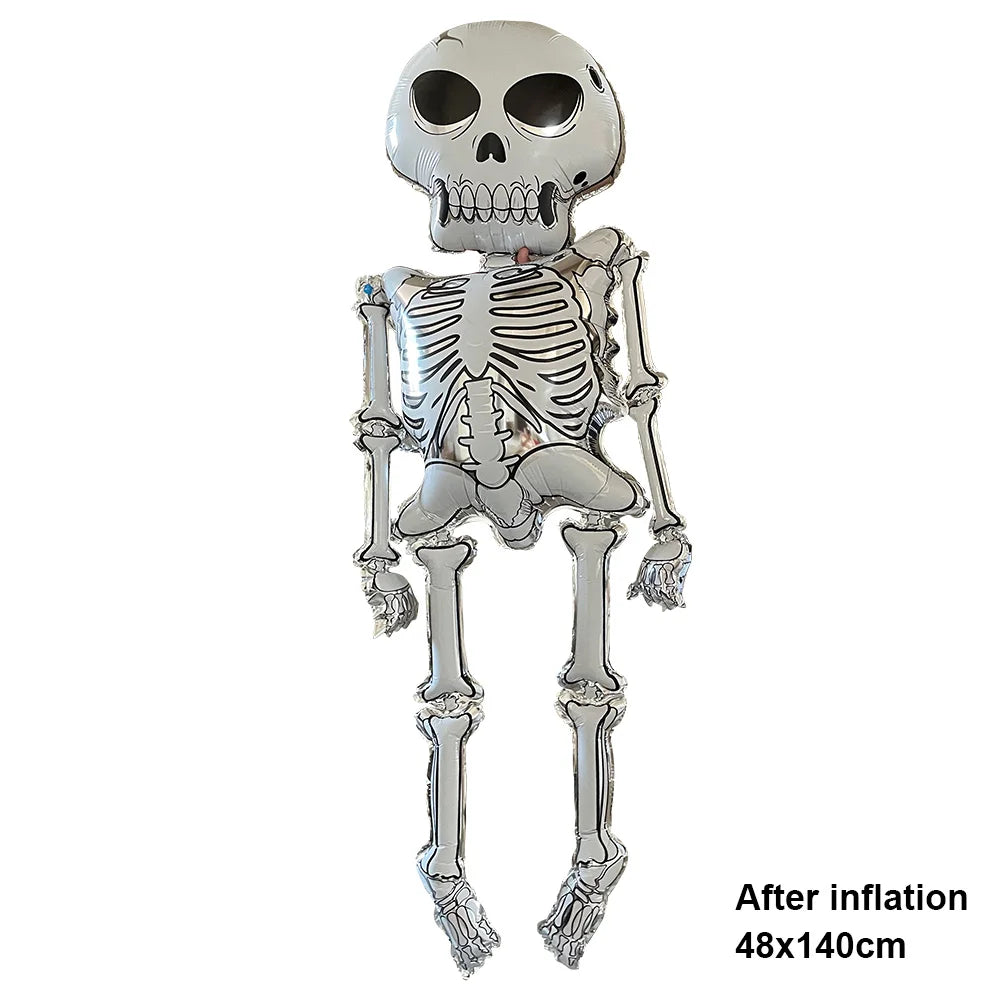 Inflatable Skeleton Giant Balloon Made of Aluminium Foil for Inflating for Halloween Party Mexican Day of the Dead Decoration
