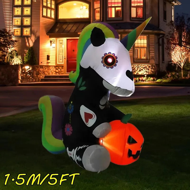 Halloween Inflatable Arch Toys Model Built-in LED Light Pumpkin Prop Outdoor Indoor Home Garden Party Terror Decoration