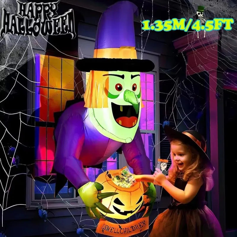 Halloween Inflatable Arch Toys Model Built-in LED Light Pumpkin Prop Outdoor Indoor Home Garden Party Terror Decoration
