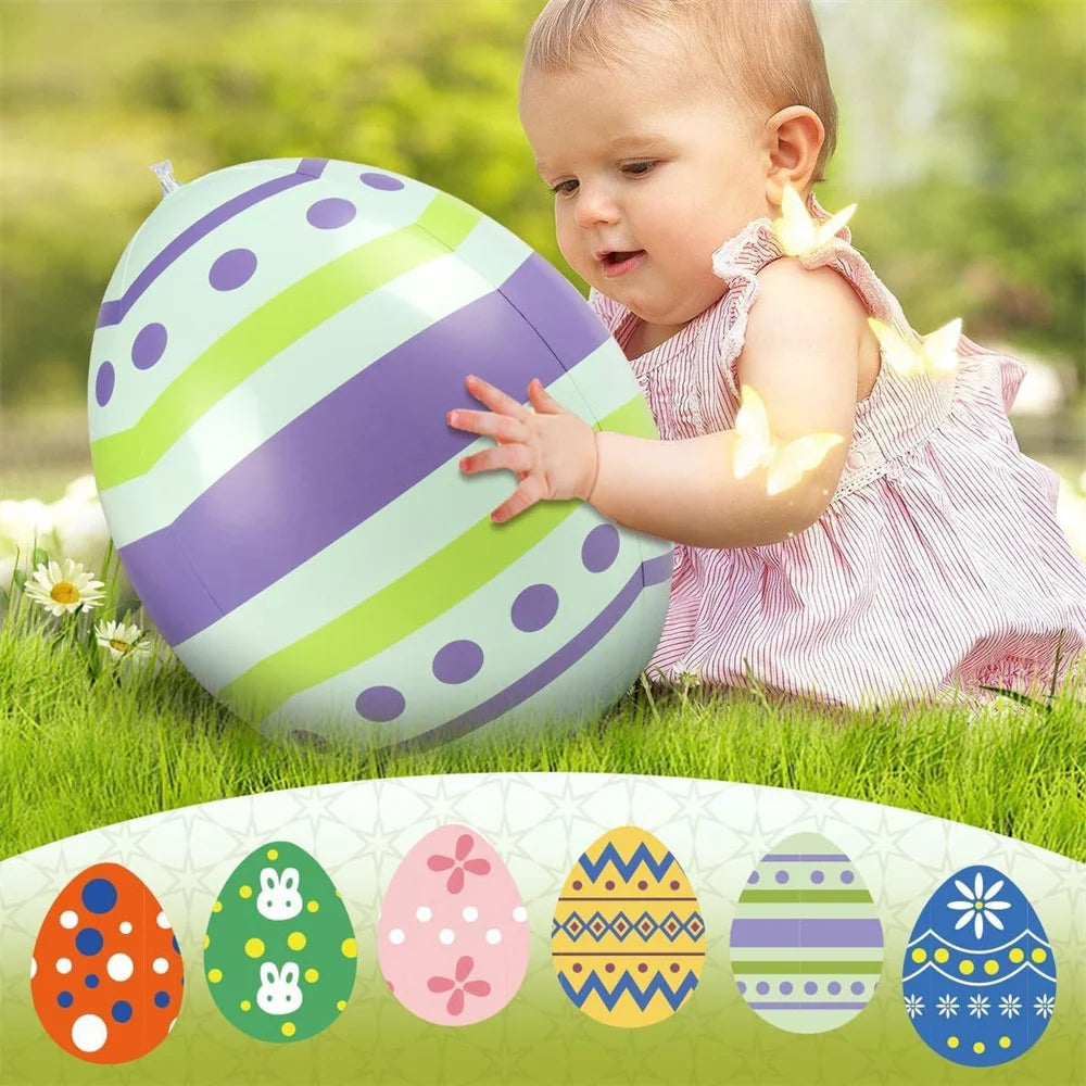 Easter Decoration Giant Egg Pvc Inflatable Ball Outdoor Garden Pendant Ornament 35x27cm Balloon Party Easter Egg Decors For Yard
