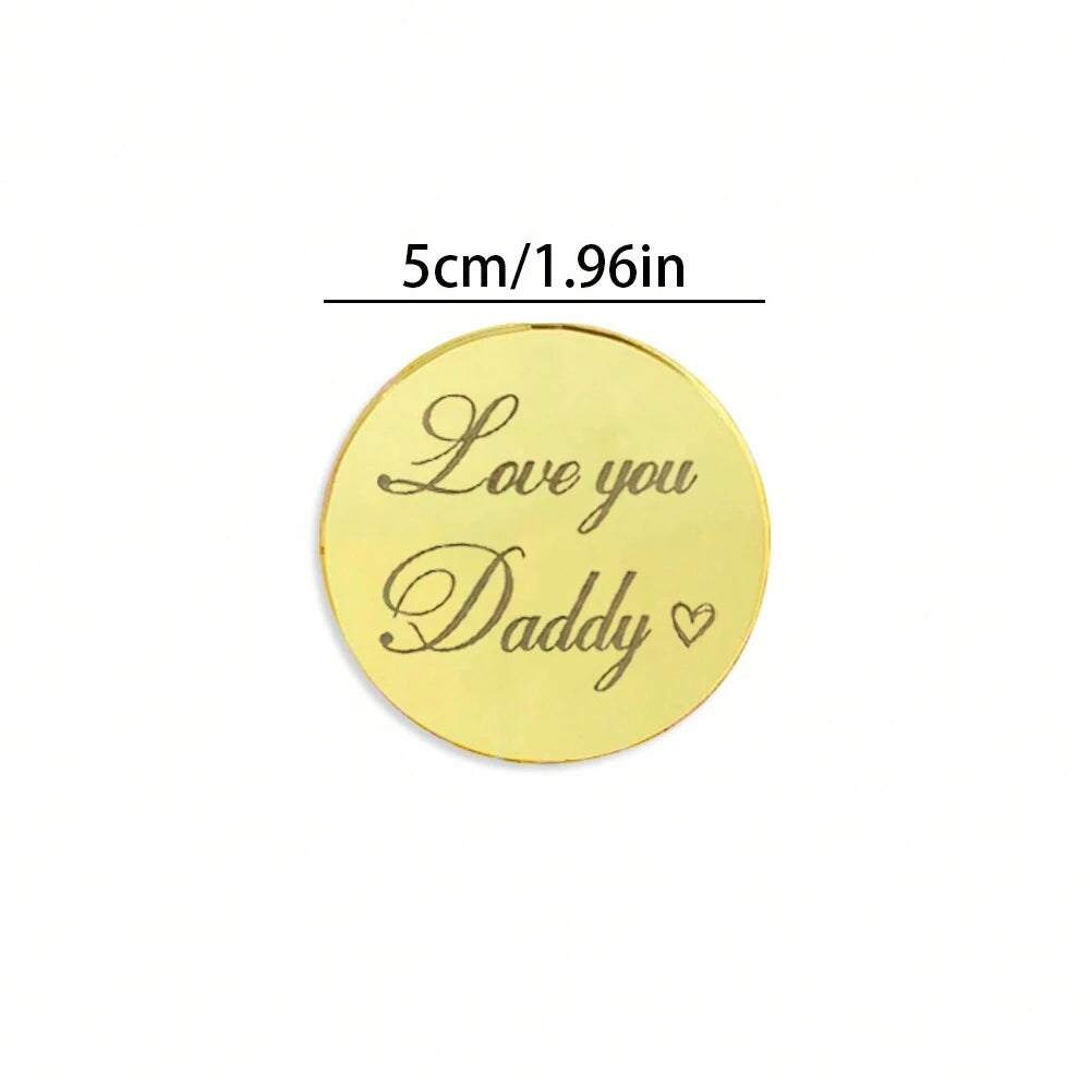 5pcs Acrylic Best Father Ever Cupcake Topper for Happy Father`s Day Cake Baking Cake Decor Happy Birthday Decoration