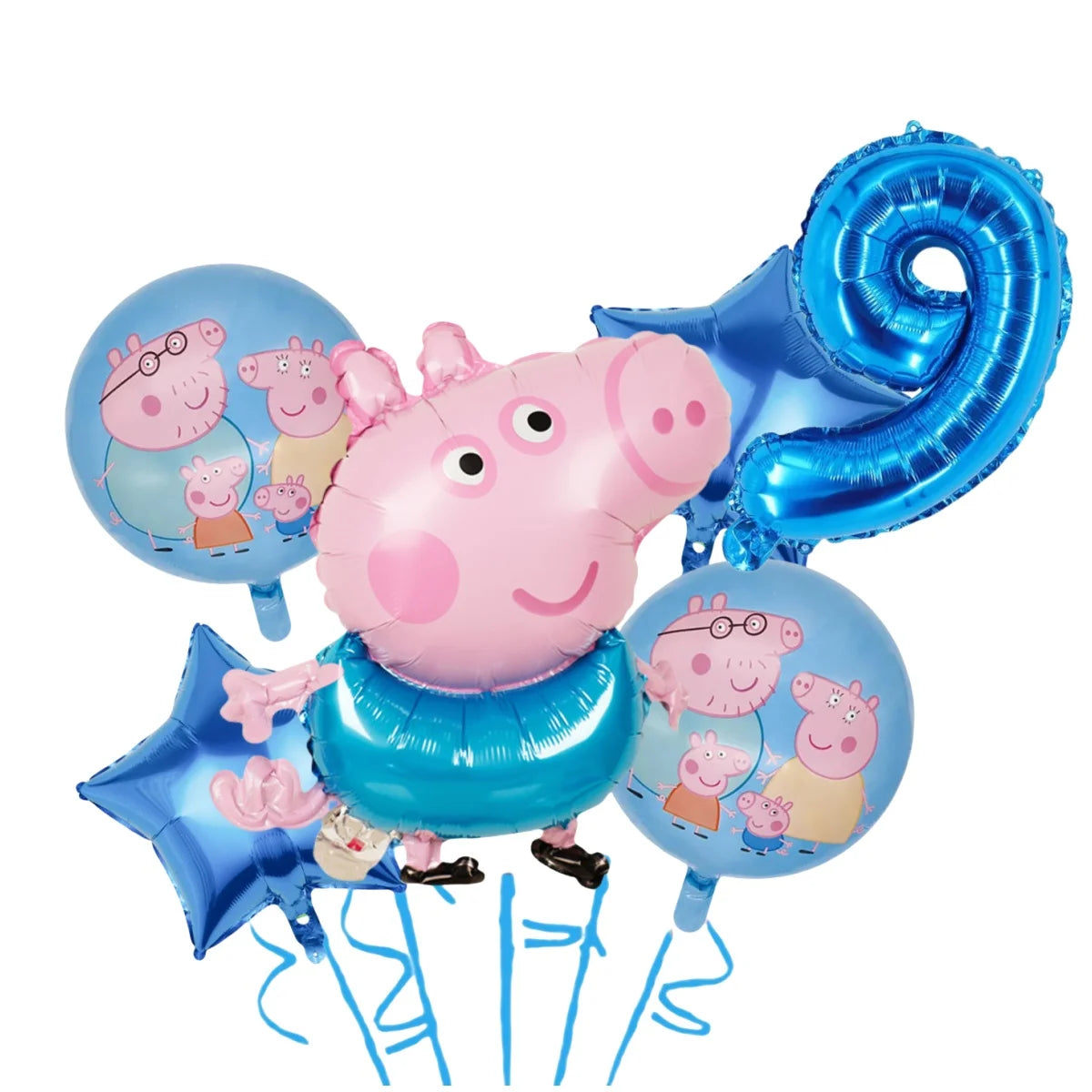 Cartoon Pig Family Birthday Party Balloon Decoration Set for Girls, Disposable Party Tableware Banner, Baby Shower Birthday Hat