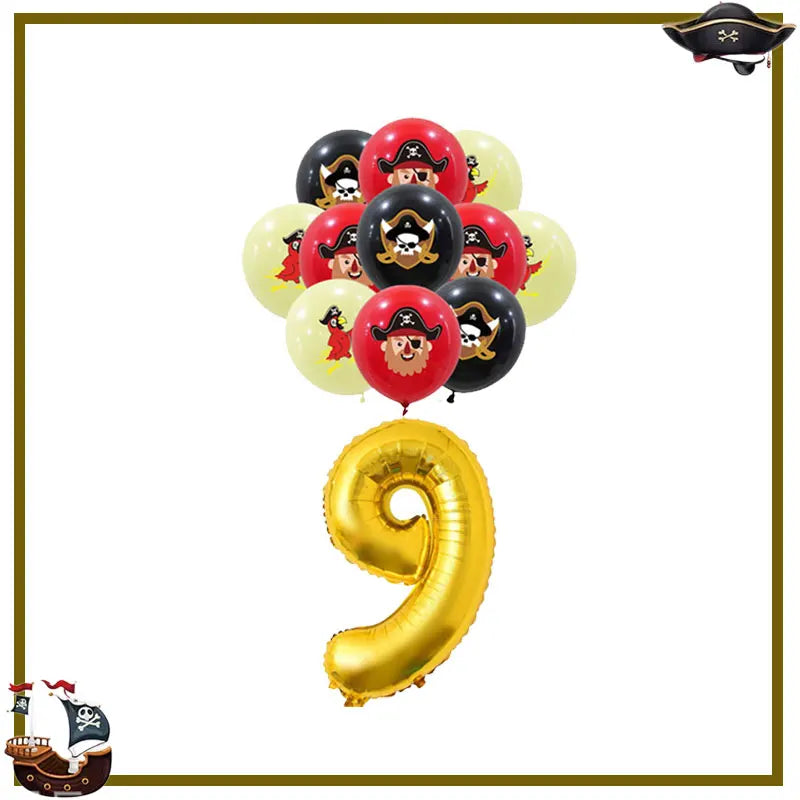 Pirate Birthday Party Decoration Balloon Tableware Tablecloth Backdrop Hanging Banner Cake Toppers For Kids Party Event Supplies
