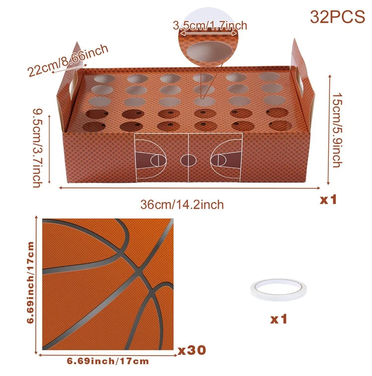 Basketball Birthday Decoration Disposable Tableware Basketball Party Paper Plates Napkins Basketball Birthday Baby Shower Decor