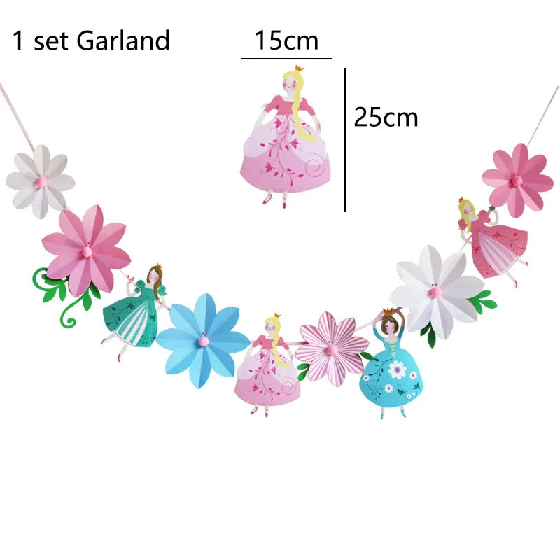 Pink Fairy Party Disposable Tableware Fairy Birthday Party Supplies Plate Cup Napkin Tablecloth Flower Fairies Birthday Decors