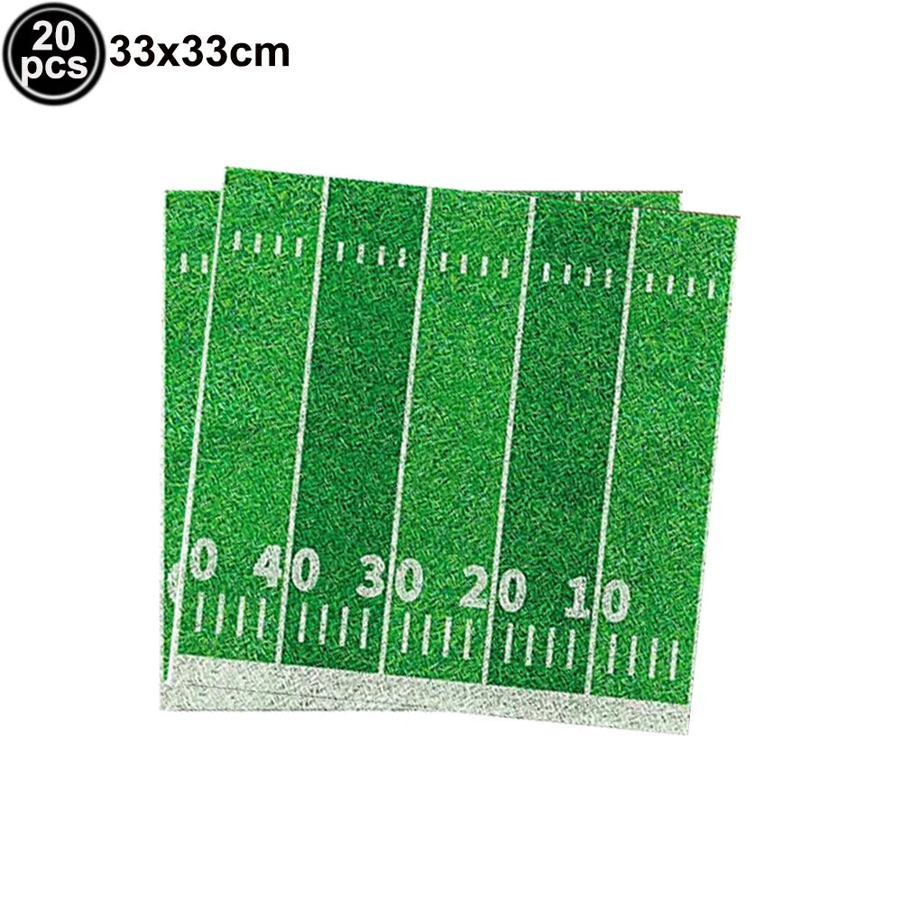 American Football and Rugby Party Disposable Tableware Napkins Paper Plates Cups Children Boys Birthday Party Decor Supplies