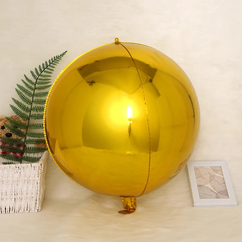 4D Foil Balloons Holographic Round Balloon for Birthday Bachelor Party and Christmas Gift Decoration Valentine's Day Baby Shower