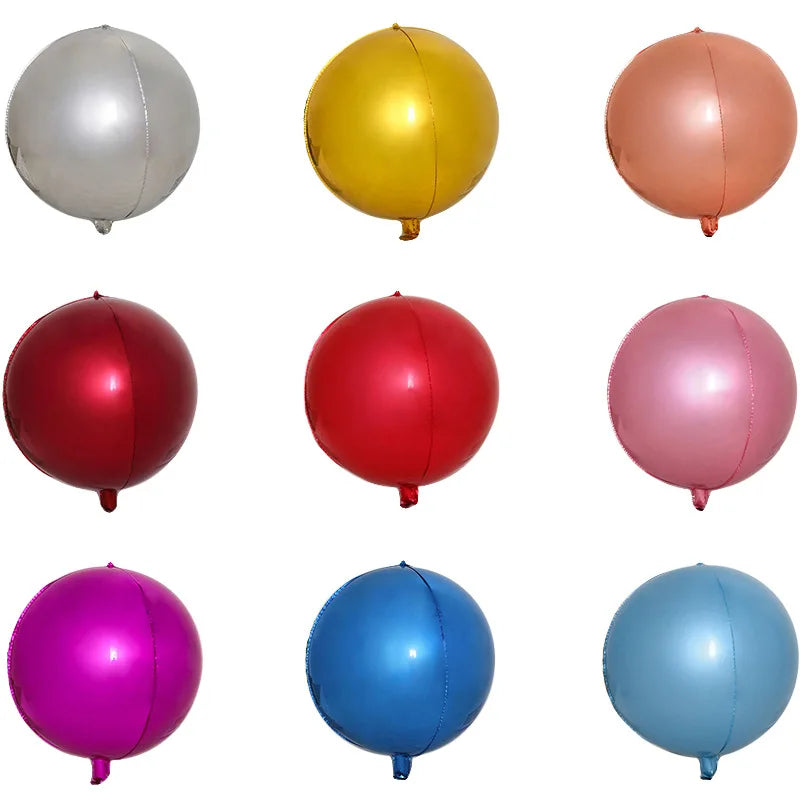 4D Foil Balloons Holographic Round Balloon for Birthday Bachelor Party and Christmas Gift Decoration Valentine's Day Baby Shower