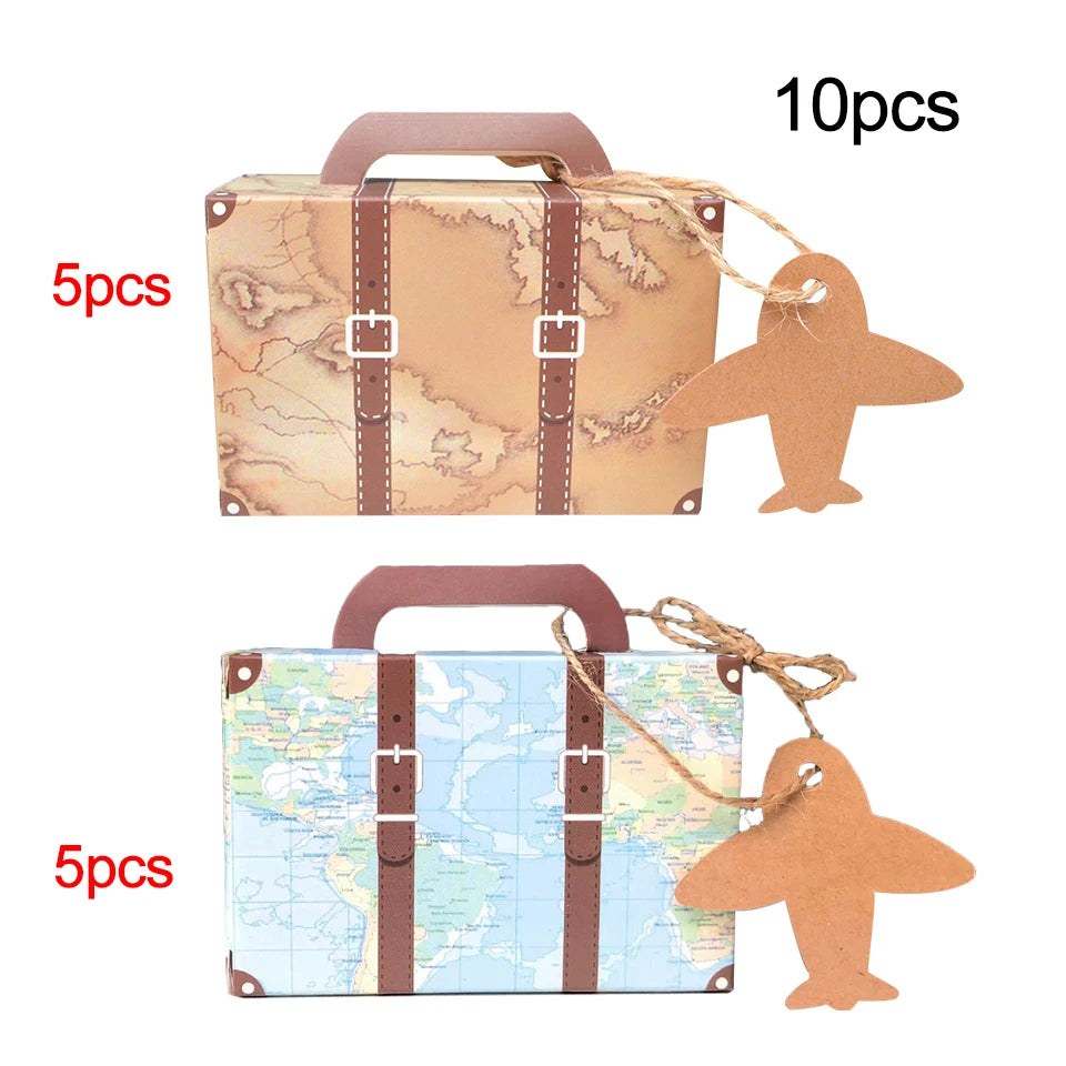 1set World Travel Map Balloons Could Plane Hanging Paper Banners For Boy's Travel Map Themed Airplane Birthday Party Decorations