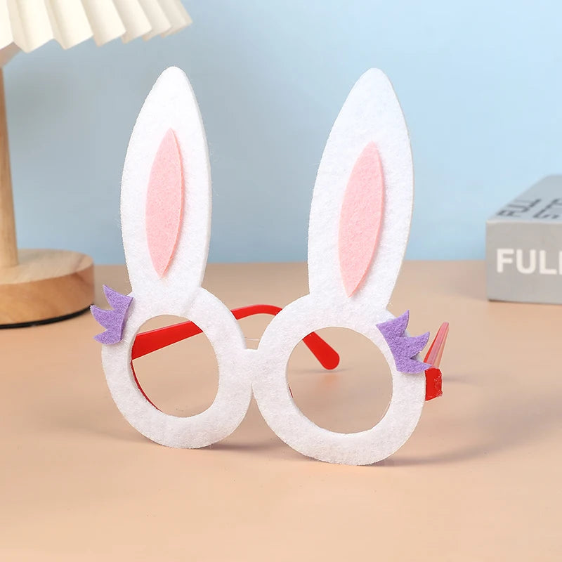 Kids Easter Party Bunny Egg Glasses Frame Photo Booth Props 2025 Happy Easter Party Decoration Kids Birthday Favors Supplies
