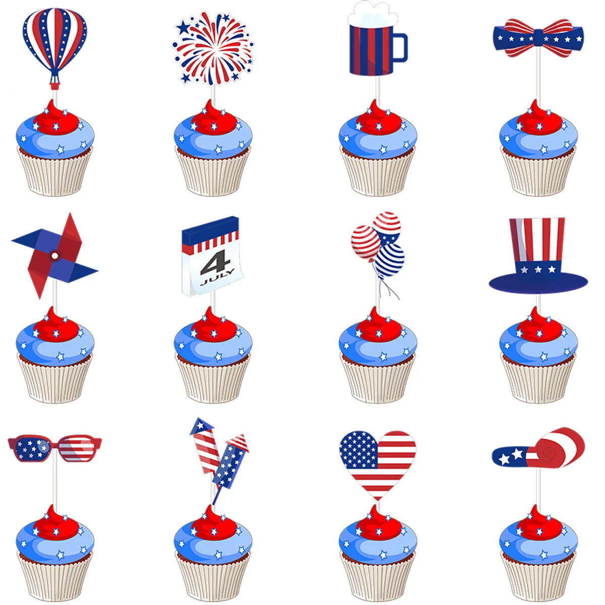 Independence Day Party Photo Props Spiral Pendant I Love USA Banner Balloon July 4th Day Christmas New Year Party Decoration