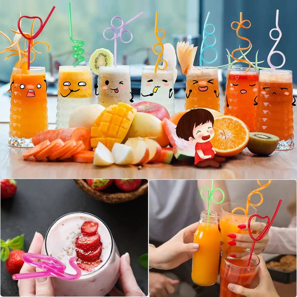 Crazy Unique Decoration Silly Plastic Drinking Straws Bluk 10 Styles for Daily Party Festiivty Clod Drink BPA free