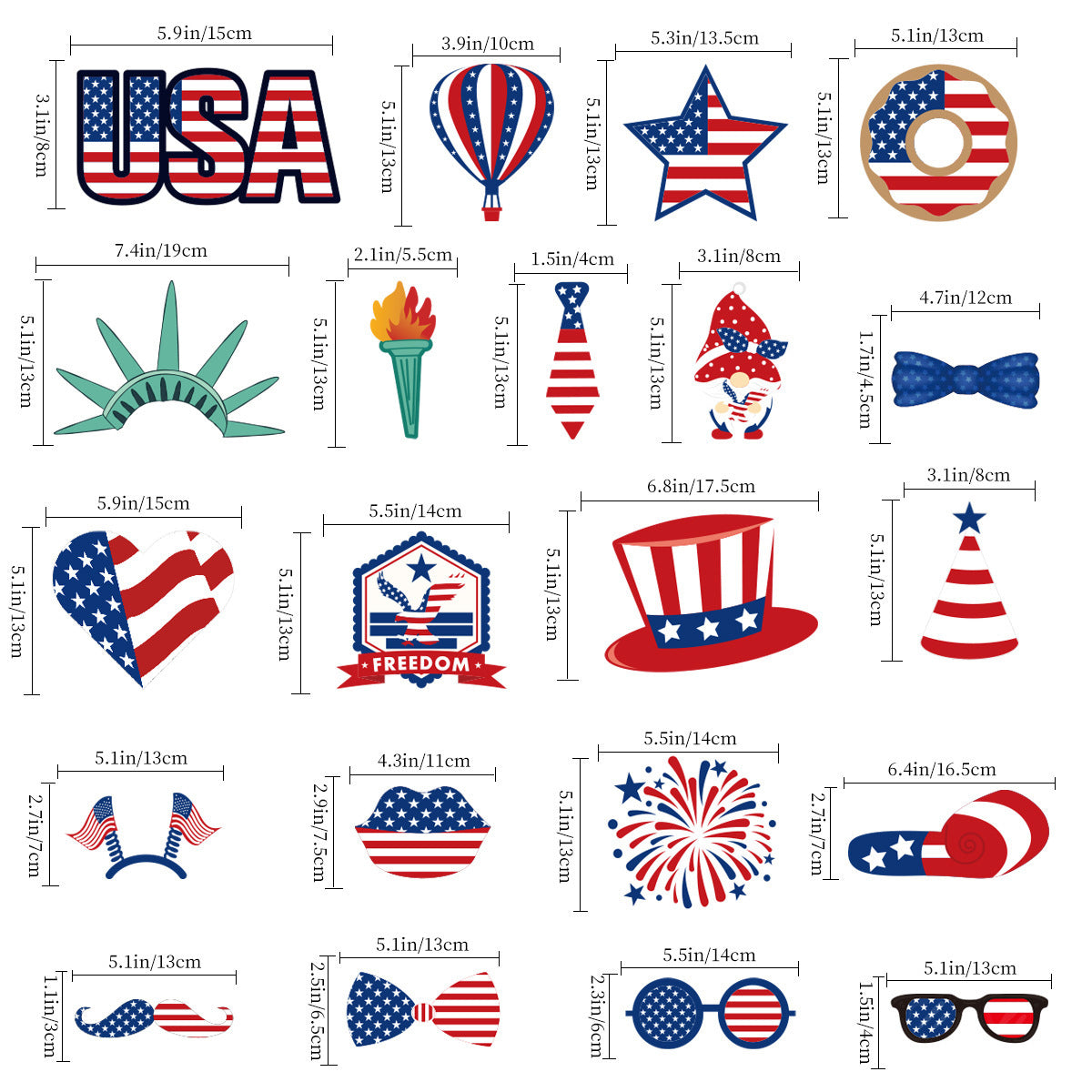 Independence Day Party Photo Props Spiral Pendant I Love USA Banner Balloon July 4th Day Christmas New Year Party Decoration