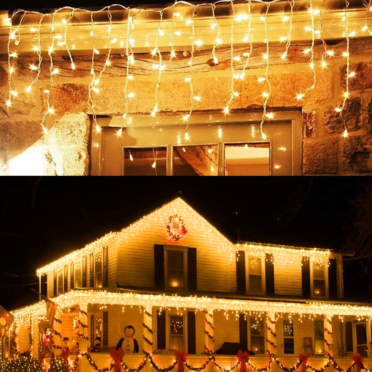 Curtain Icicle Light Indoor Outdoor Eaves Decor String Lights Garden Party Yard Christmas Decoration holiday Garlands 5m