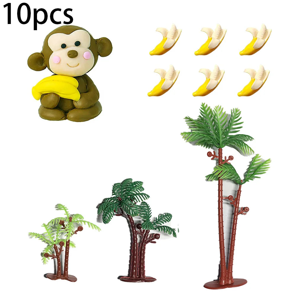 Monkey Party Supplies George Birthday Decorations Monkey Paper Plates Straw for Dinner Monkey Balloon Cake Decor