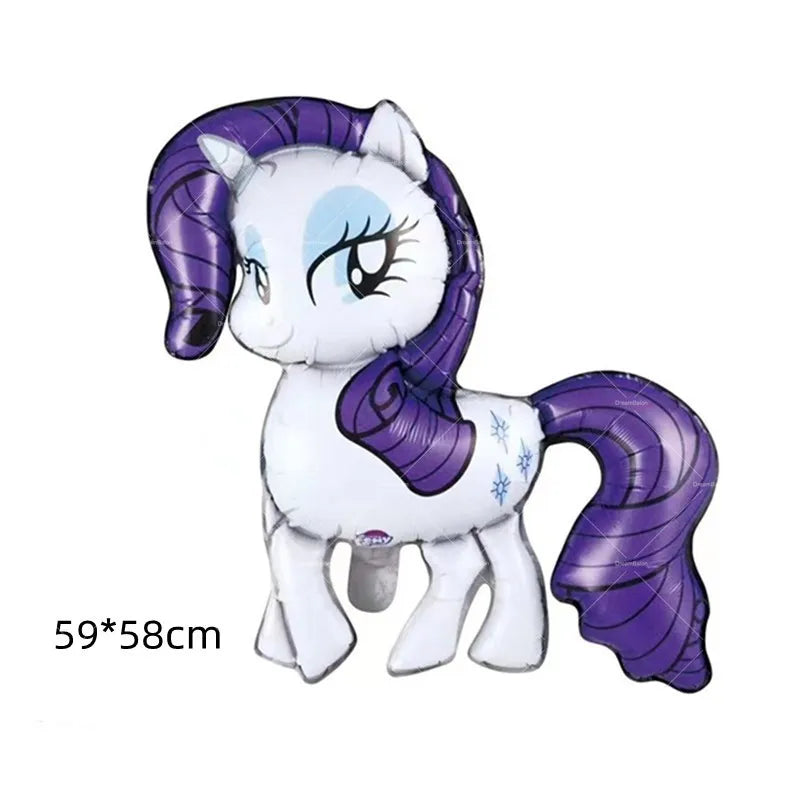 My Little Pony Foil Latex Balloon Happy Birthday Party Decoration Banner Cake Topper Kid Event Supplies Backdrop Disposable Toys