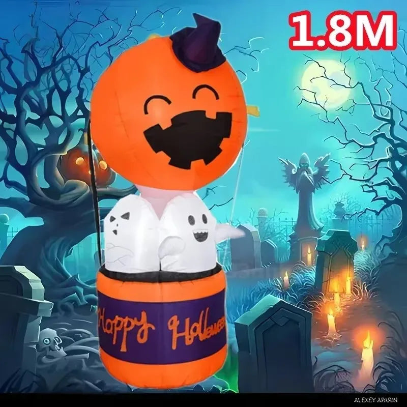Halloween Inflatable Arch Toys Model Built-in LED Light Pumpkin Prop Outdoor Indoor Home Garden Party Terror Decoration