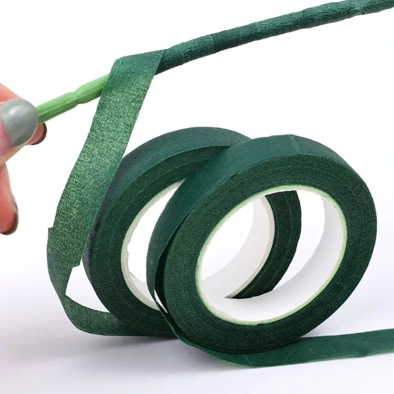 10/1Rolls Green Bouquet Floral Tapes Self-adhesive Stamen Wrapping Paper Tape DIY Flowers Decor for Florist Wedding Party Props