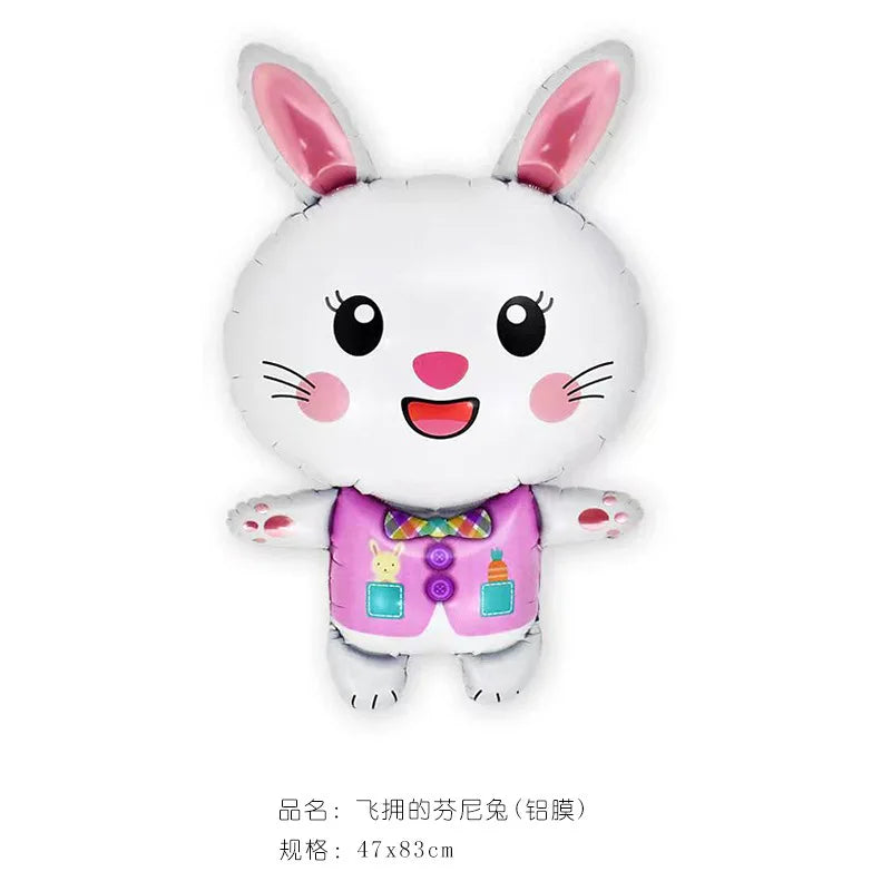 Easter Theme Disposable Tableware Cute Cartoon Bunny Rabbit Pattern Paper Plates Cups Napkins Kids Favor Easter Party Decoration