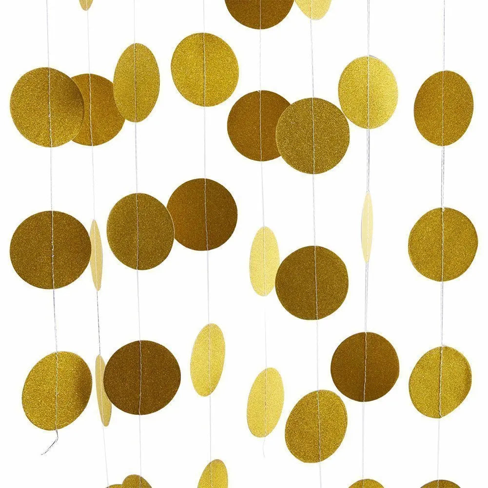 4M Glitter Champagne Gold Paper Banner Garland Happy Birthday Decoration for Adult Kids Boy Girl Baby Shower Wedding Party Decor