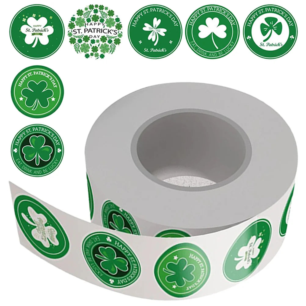 500 Pcs Handmade Label Stickers Gift Tag St Patrick's Day Patricks Plate Decals Nail