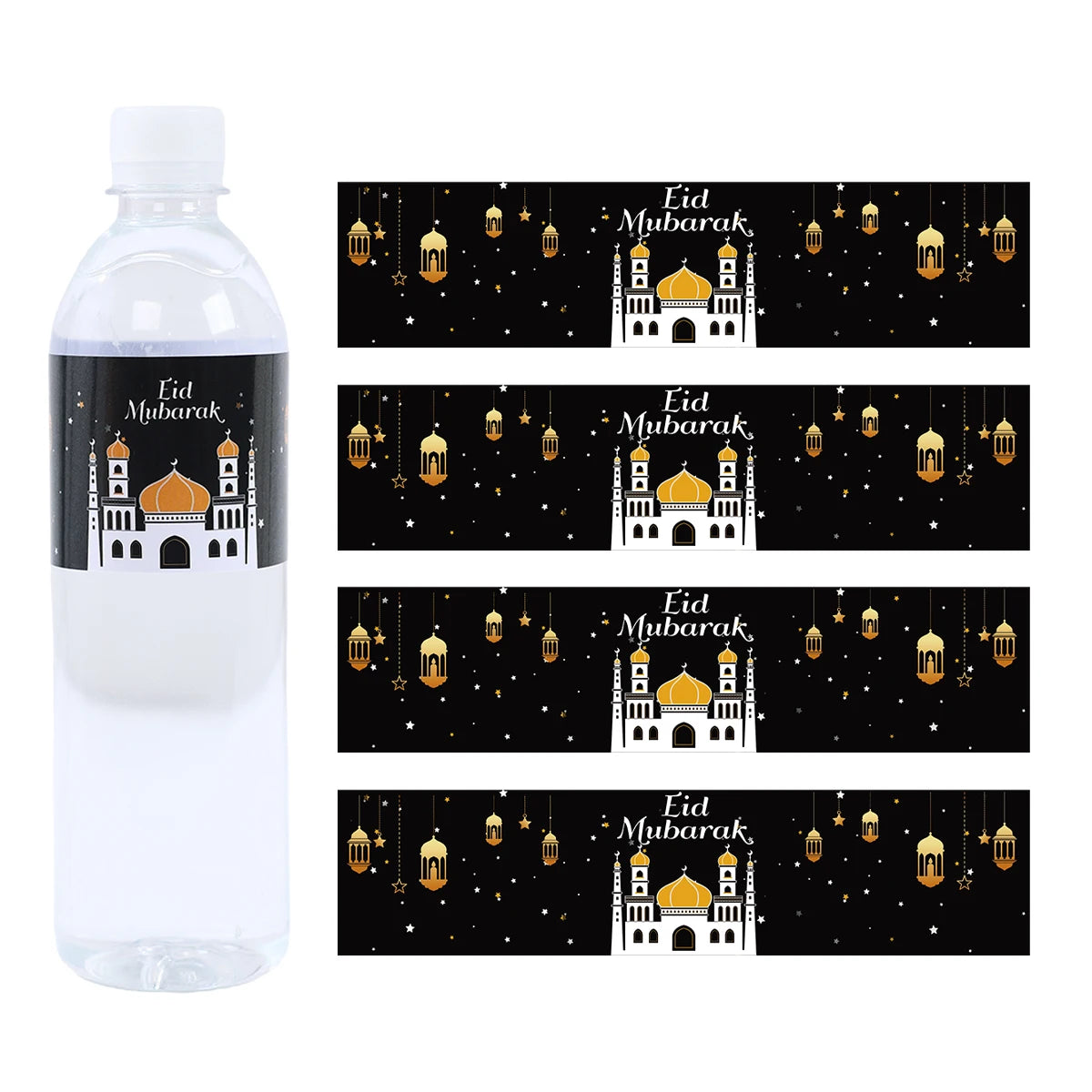 10/24pcs Eid Mubarak Bottle Labels Sticker Ramadan Kareem Decoration For Home 2025 Muslim Islamic Party Supplies Eid Al-fitr